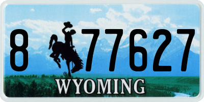 WY license plate 877627