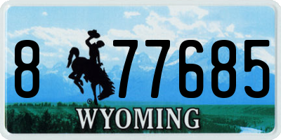 WY license plate 877685
