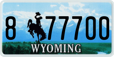 WY license plate 877700
