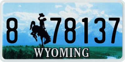 WY license plate 878137