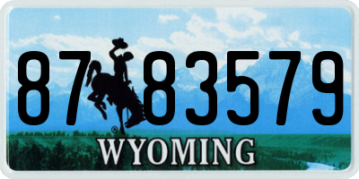 WY license plate 8783579