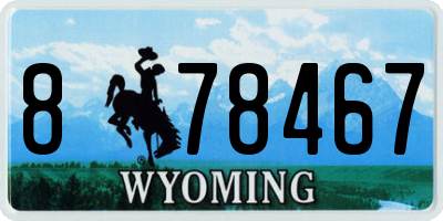 WY license plate 878467