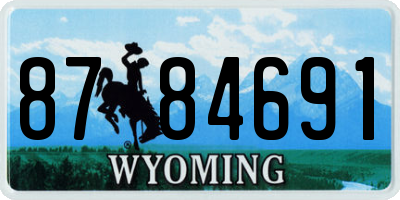 WY license plate 8784691