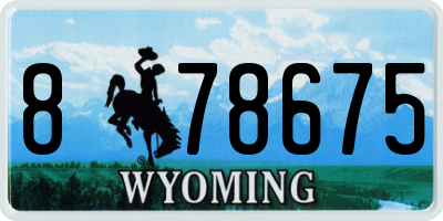 WY license plate 878675
