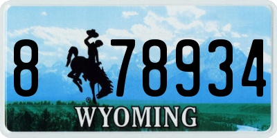 WY license plate 878934