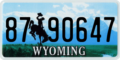 WY license plate 8790647