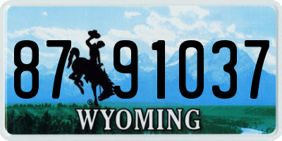 WY license plate 8791037