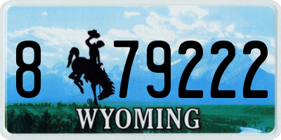 WY license plate 879222