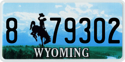 WY license plate 879302