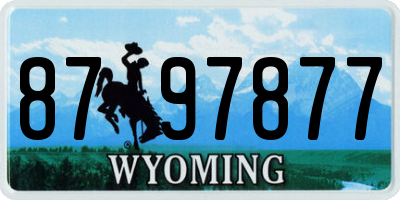 WY license plate 8797877