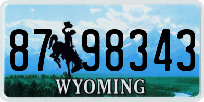 WY license plate 8798343