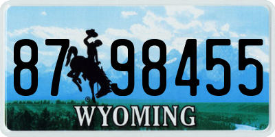 WY license plate 8798455