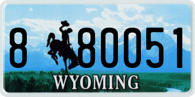 WY license plate 880051