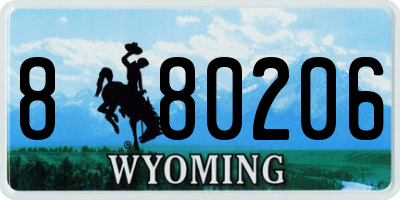 WY license plate 880206
