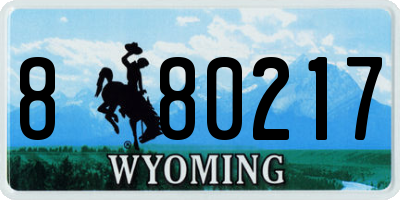 WY license plate 880217