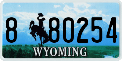 WY license plate 880254