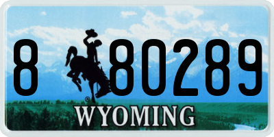 WY license plate 880289