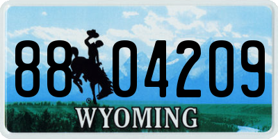 WY license plate 8804209