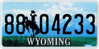 WY license plate 8804233