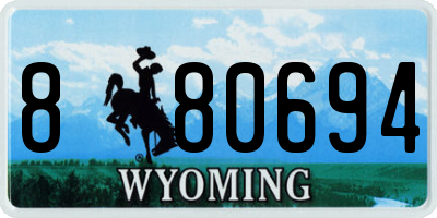 WY license plate 880694