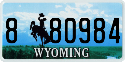 WY license plate 880984