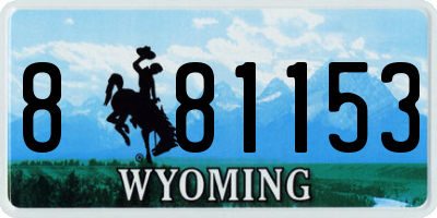 WY license plate 881153