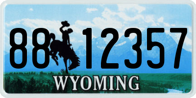 WY license plate 8812357