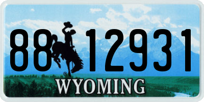 WY license plate 8812931