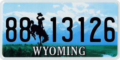 WY license plate 8813126