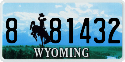WY license plate 881432