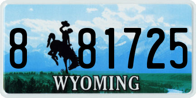 WY license plate 881725