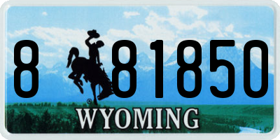 WY license plate 881850