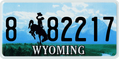 WY license plate 882217