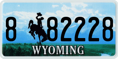 WY license plate 882228