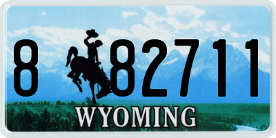 WY license plate 882711