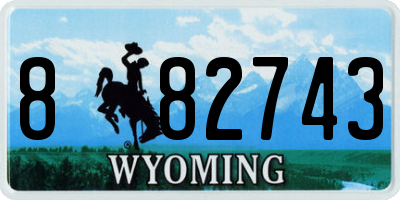 WY license plate 882743