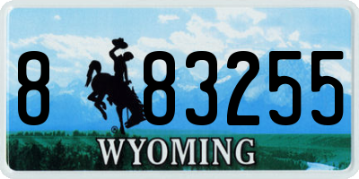 WY license plate 883255