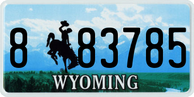 WY license plate 883785