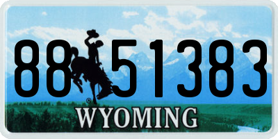 WY license plate 8851383