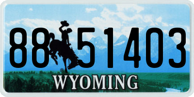 WY license plate 8851403