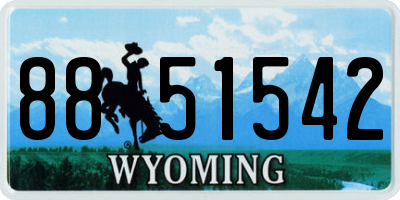 WY license plate 8851542