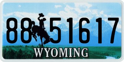 WY license plate 8851617