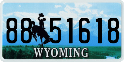 WY license plate 8851618