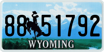 WY license plate 8851792