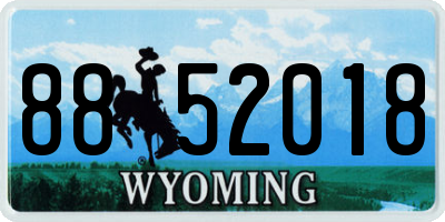 WY license plate 8852018