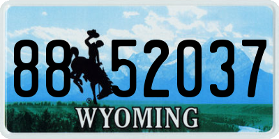 WY license plate 8852037