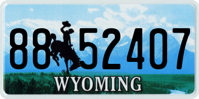 WY license plate 8852407