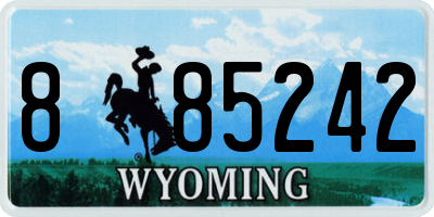WY license plate 885242
