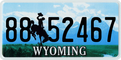 WY license plate 8852467
