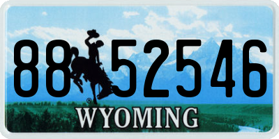 WY license plate 8852546
